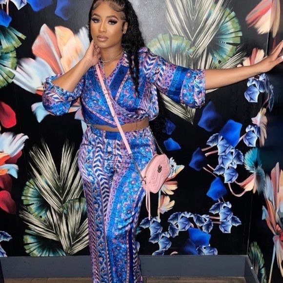 ZARA SATIN EFFECT PRINTED PANTS - Picture 7 of 13